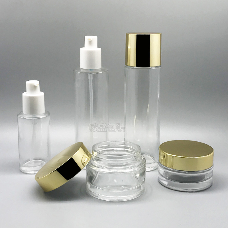 直圓化妝品玻璃瓶 面霜瓶子批發乳液按壓瓶子(圖6)