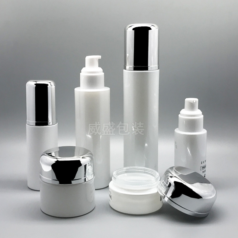 白色新款套裝瓶子  化妝品玻璃瓶現貨  威盛包裝(圖2)