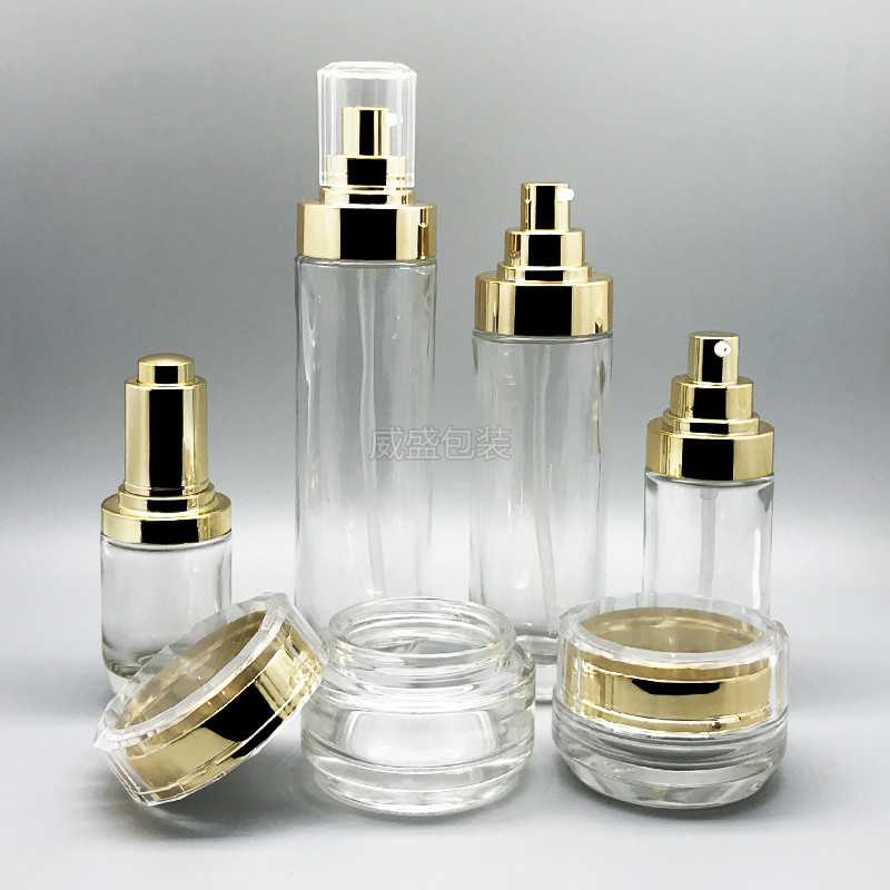 化妝品玻璃瓶定制 化妝品套裝現貨(圖3)